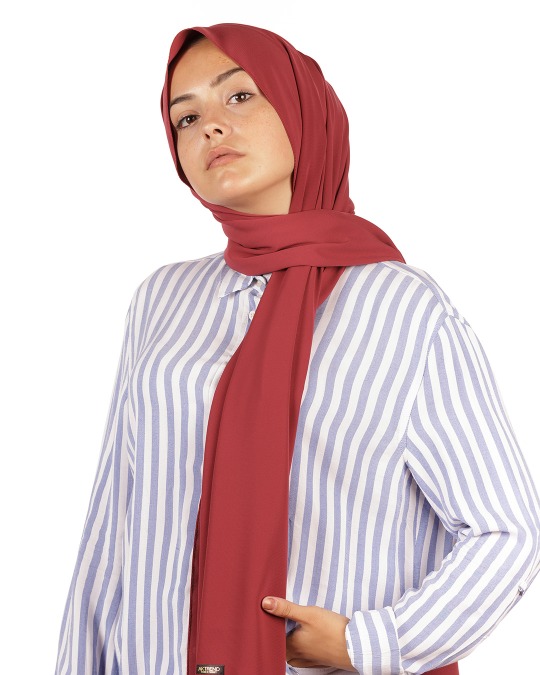 Bordo Medine İpeği Şal
