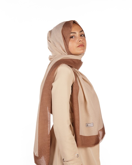 Koyu Kahve – Vizon Monogram Şal