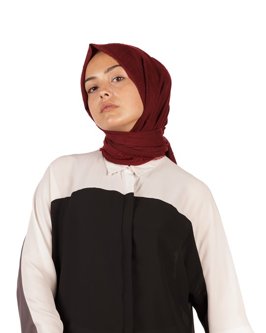 Bordo Pıtpıt Şal